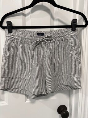 J. Crew Black & White Striped  Drawstring Shorts